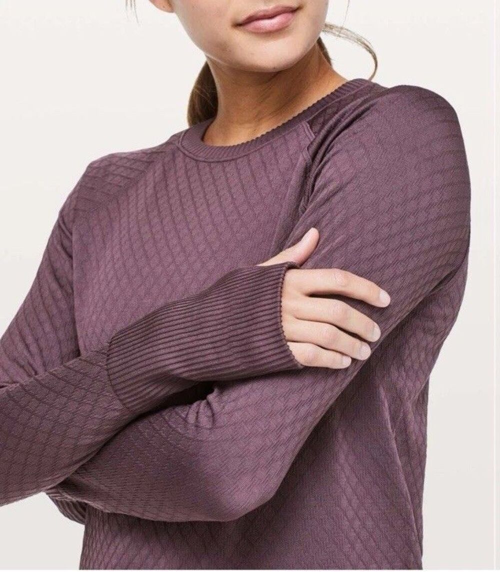 Lululemon Rest Less Long Sleeve Shirt Women’s Size 8 Pullover Top in Artic Plum